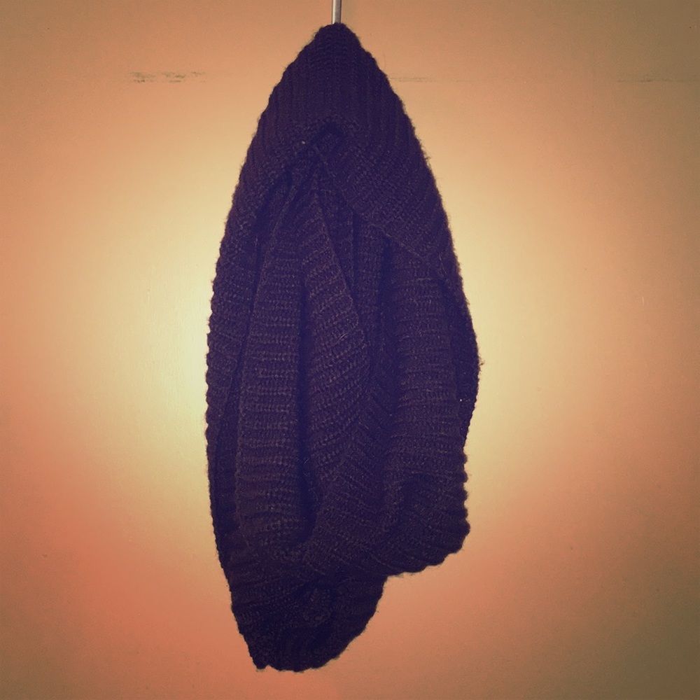 Brown Knit Infinity Scarf
